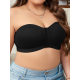 Large size elegant bra, comfortable and non-shedding women's non-slip solid color strapless front buckle invisible chest
