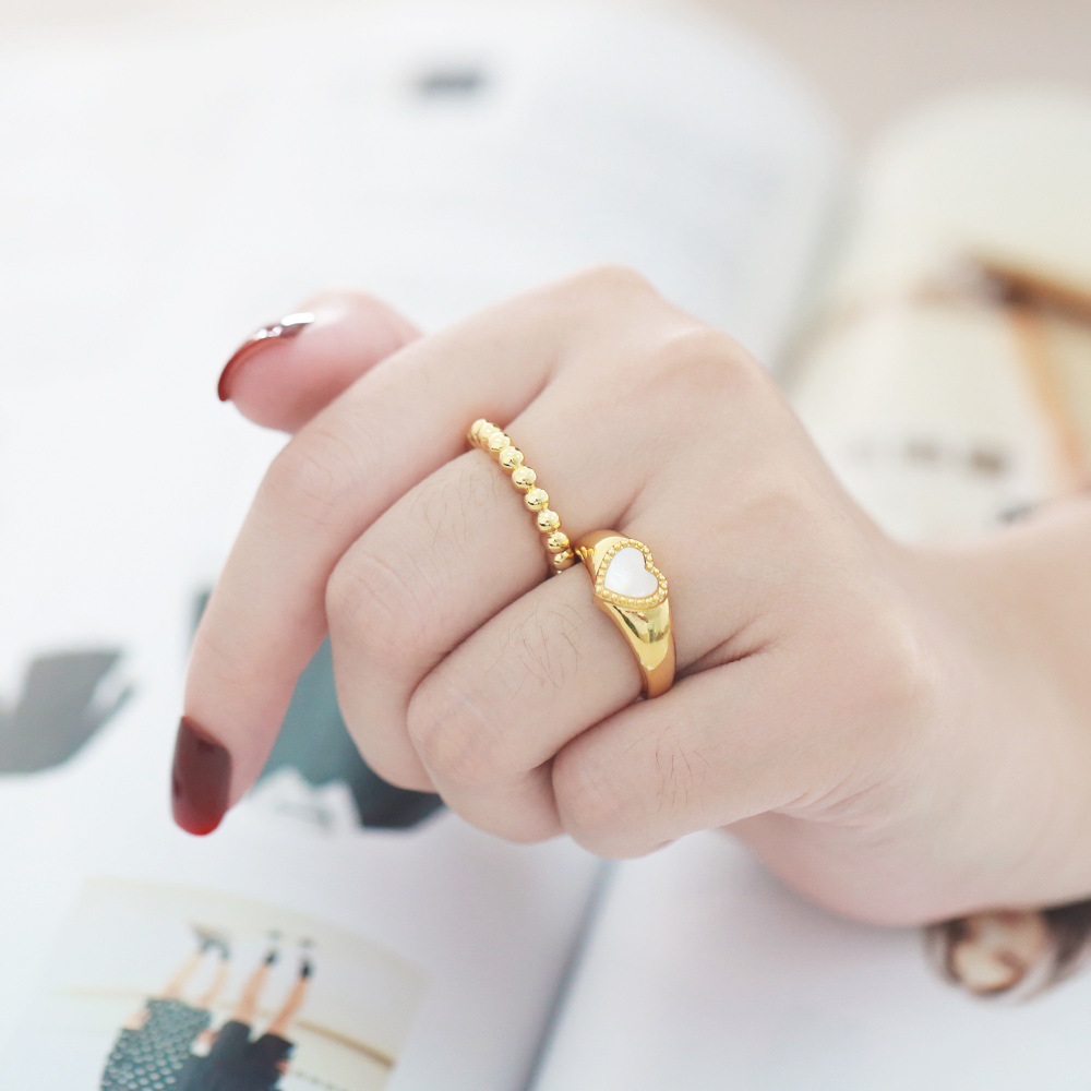 Fashion Heart Shape Planet Copper Open Ring Plating Zircon Copper Rings