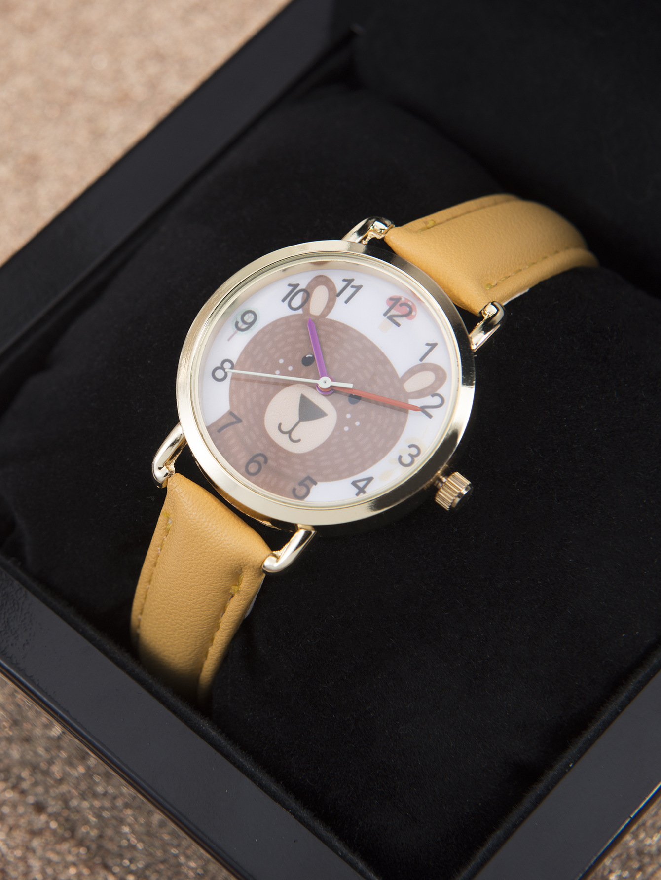 Nyt bedst sælgende ur, enkelt og sødt børneur, pointer-stil tegneseriebamse kvartsur, temperamentur_voghion.com