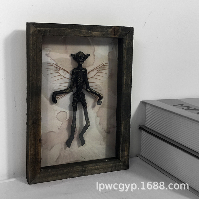 跨境热款暗黑风神秘异形标本小相框万圣节个性实木挂框墙面装饰品