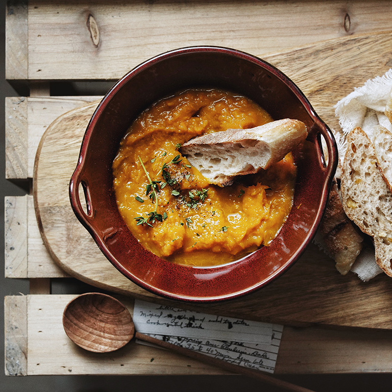 Horno de estilo nórdico, vajilla de cerámica vidriada, restaurante, ensalada de frutas para el hogar, tazón de sopa de dos orejas, tazón de ramen, tazón de arroz grande