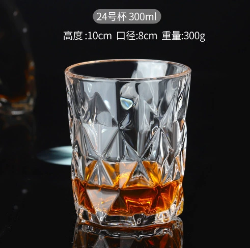 Glass capacious wineglass for whiskey, for karaoke bars