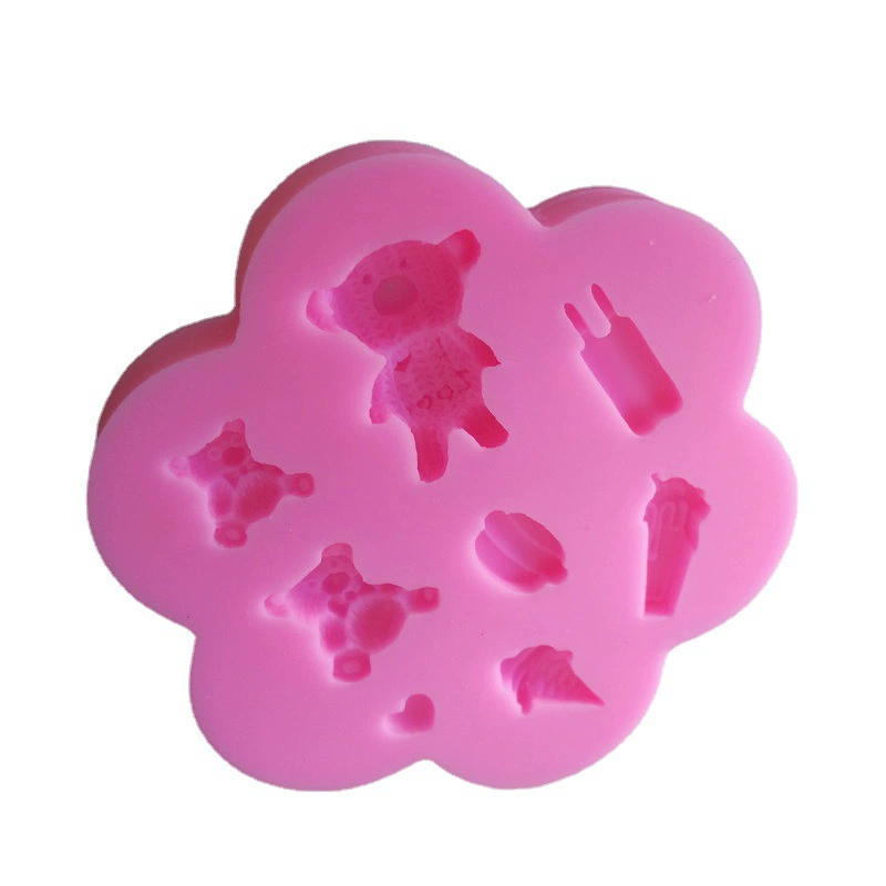 Silicone mold for ice cream, fondant, clay, decorations, with little bears