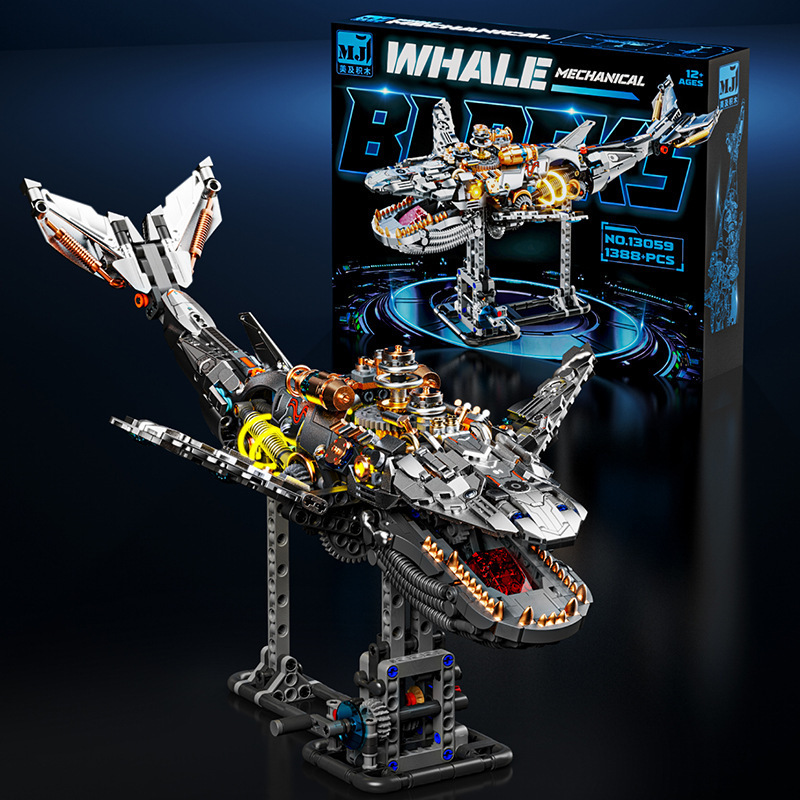 レゴ機械動物クジラビルディングブロック子供の教育組み立てサメ恐竜モデル男の子のおもちゃギフトと互換性があります|undefined