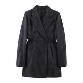 2026欧美风春女装细条纹连衣裙式西装西服  82918