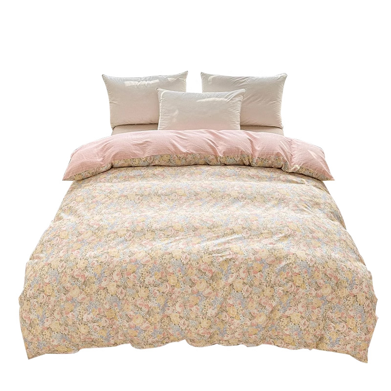 Cama de algodón de cuatro piezas de algodón puro 2025 nuevo estilo sábana funda de edredón sábana ropa de cama de tres piezas