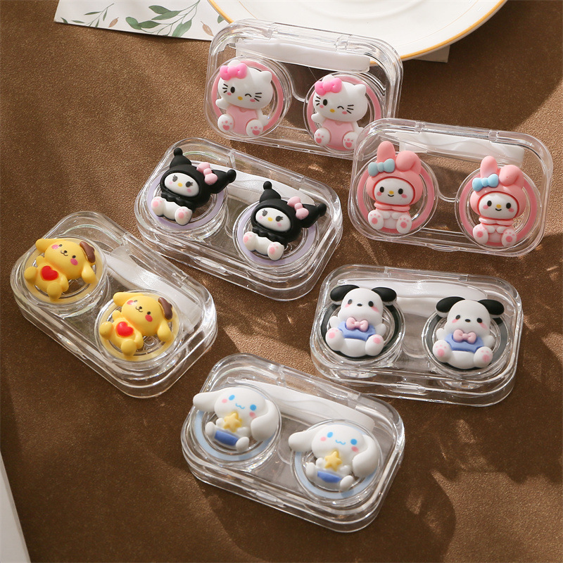 No need to twist the lid of the contact lens storage box nursing companion portable Sanrio KT cartoon cute