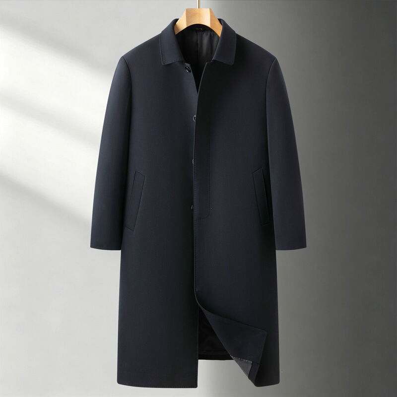 2026 Spring and Autumn New Business Casual Long Trench Coat for Men, Plus Size, Turn-down Collar, Loose Fit Trench Coat 2026 Spring and Autumn New Business Casual Long Trench Coat for Men, Plus Size, Turn-down Collar, Loose Fit Trench Coat