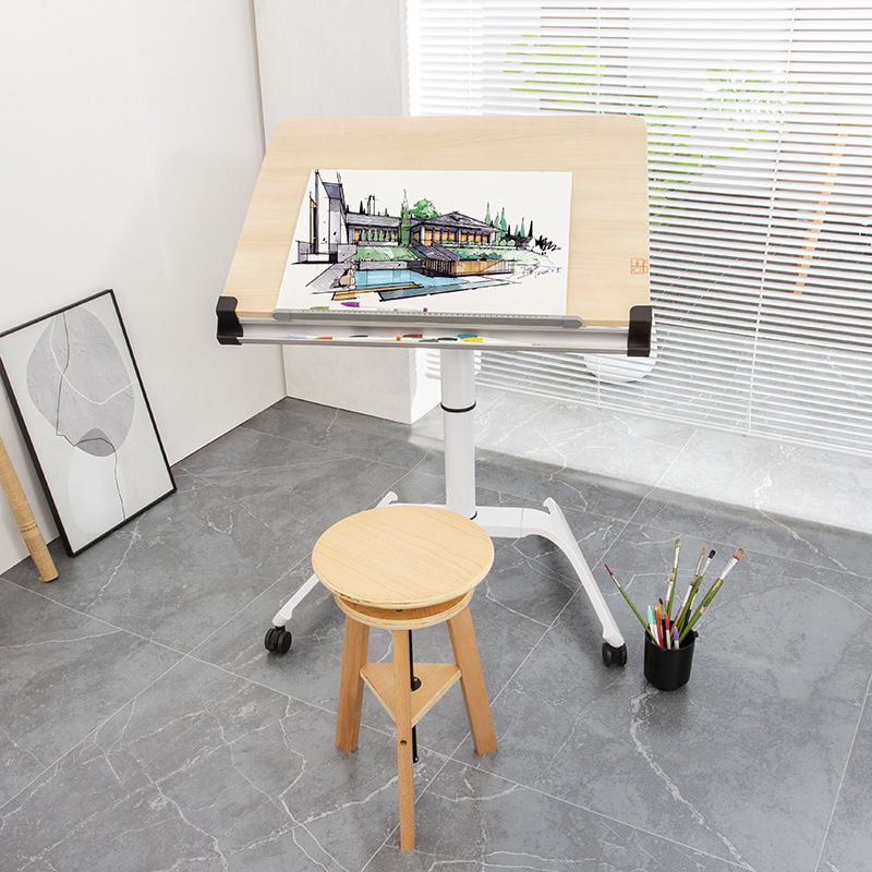 Lifting mobile desk painting table drawing oil painting art drawing design architect workbench reversible drawing board