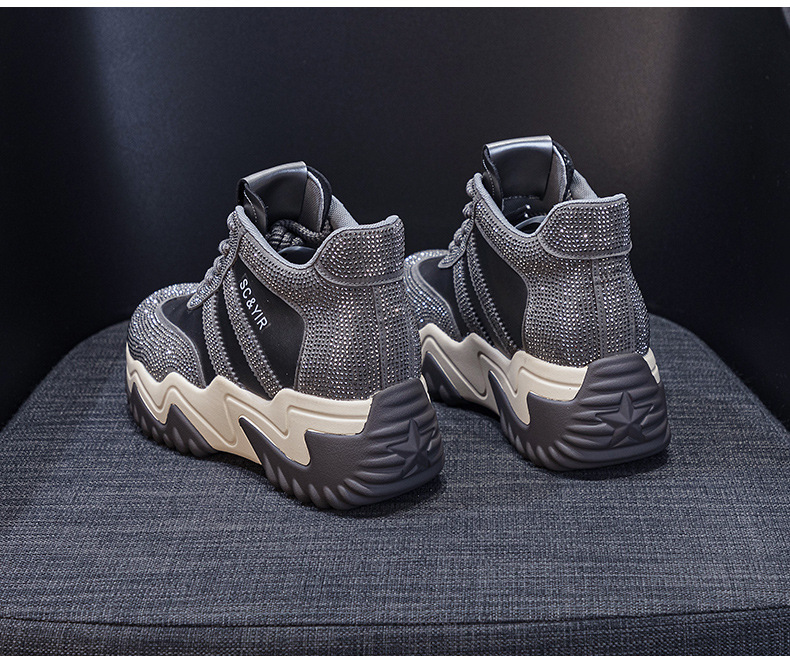 Giày sneaker nữ chunky đế dày phong cách hot girl, cổ điển năng động mùa đông 2025 — M2669 màu vàng một lớp lót trong, M2669 một lớp màu đen, M2669 màu đỏ một lớp bên trong, M2669 màu xám một lớp bên trong chi tiết 21