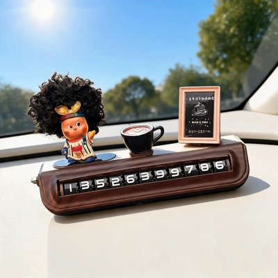 2026 New Model Star-Shaped Temporary Parking Number Plate for Moving Car, Phone Number Plate for Car, Cute Female Car Phone Number Plate (Nömrəli dayanma kartı) - no-1-afro-star-man-stop-sign-with-broken-window