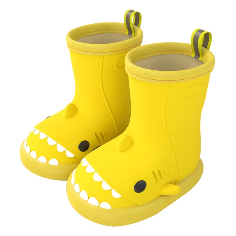 Botas de lluvia infantiles con diseño de tiburón para niñas, botas de lluvia antideslizantes para niños pequeños, lindos zapatos de goma para niños.