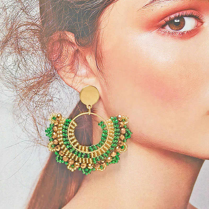 Drop Earrings Classification 1 Pair Bohemian Classic Style Waves Glass Drop Earrings
