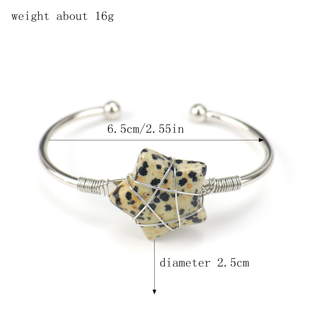 Fashion Pentagram natural stone Copper Bangle 1 Piece