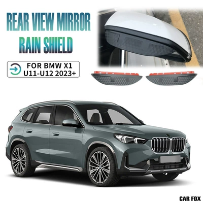 Rain shield — BMW X1 - no-gifts-bmw-x1-mk3-u11-u12-2023-rearview-mirror-rain-eyebrow-carbon-fiber-pattern