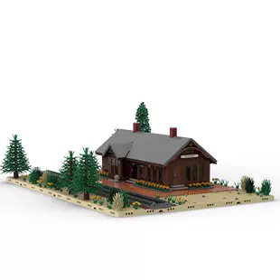 Конструктор кросс-борт MOC-93402-Соединенный депо Union Pacific Карсон, Колорадо 4889 деталей