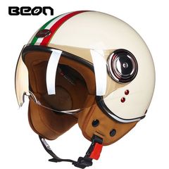 BEON Motorcycle Retro Helmet Unisex Four-Season Universal Electric Scooter Half Helmets 3C and European Certification Summer