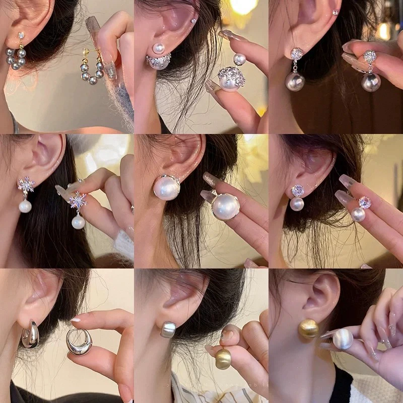 Серебряная игла, модные сережки из жемчига, образец серебра 925, оптовая