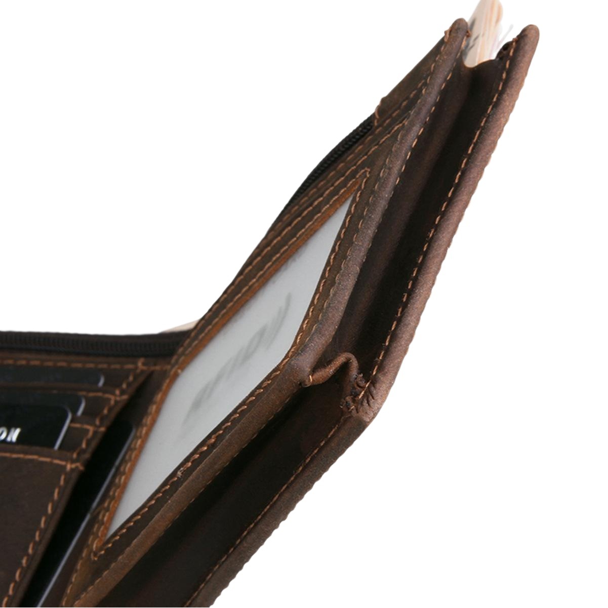 Factory Wholesale Foreign Trade New Model Anti-Theft Rfid Crazy Horse Leather Short Men's Wallet Genuine Leather Wallet Dropshipping