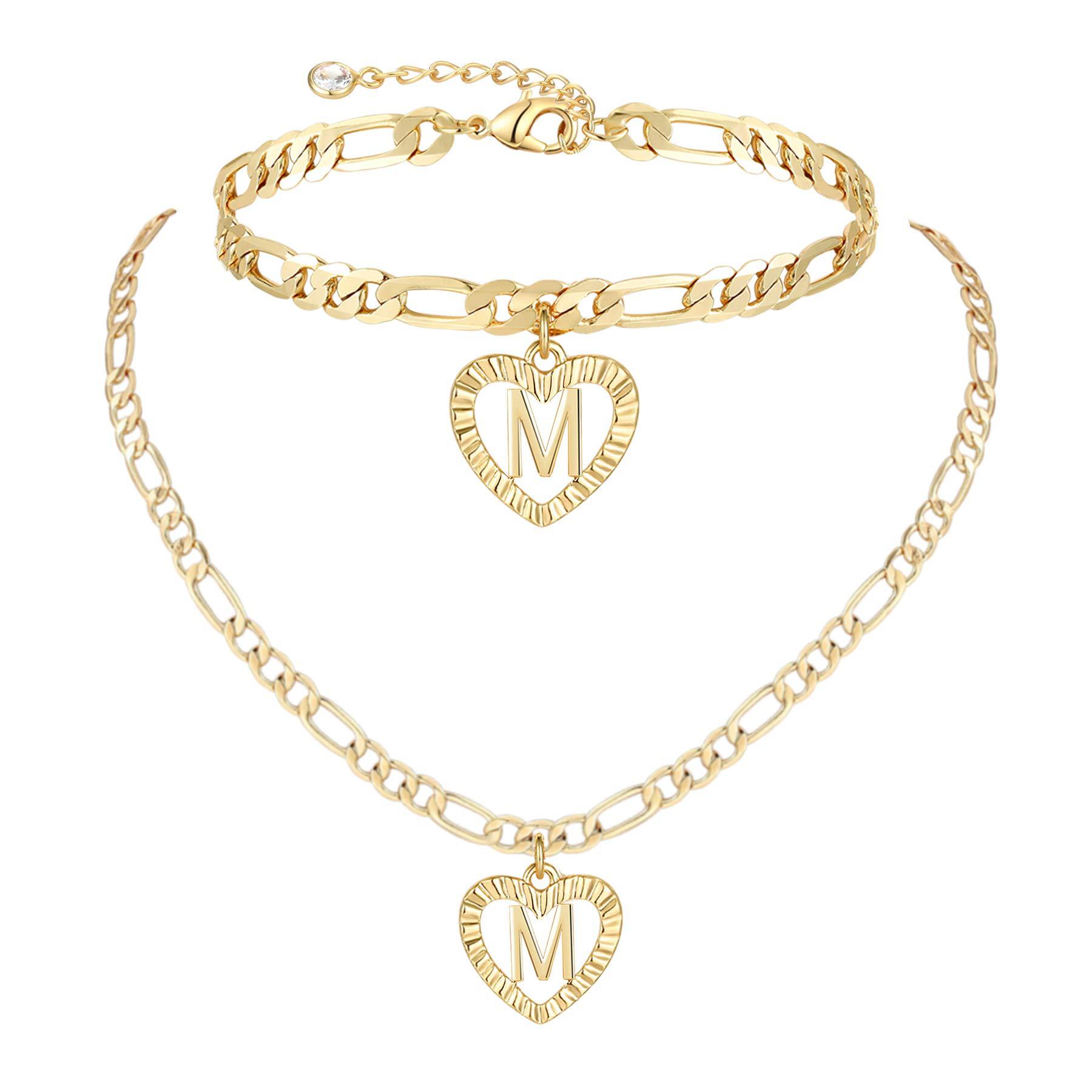 Amazon's Best-Selling 26 Letter Pendant Necklace Anklet Combination Fashionable Fresh Versatile Simple Jewelry New Style for Women