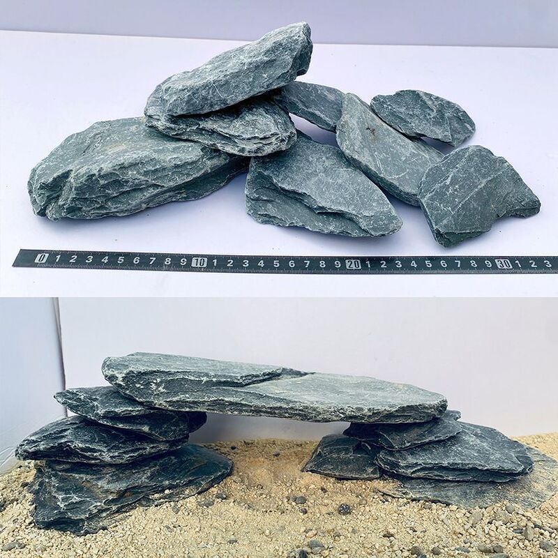 鱼缸造景片石天然片石薄片溪流缸青石虾虎乌龟晒台假山溪流石龟缸|undefined
