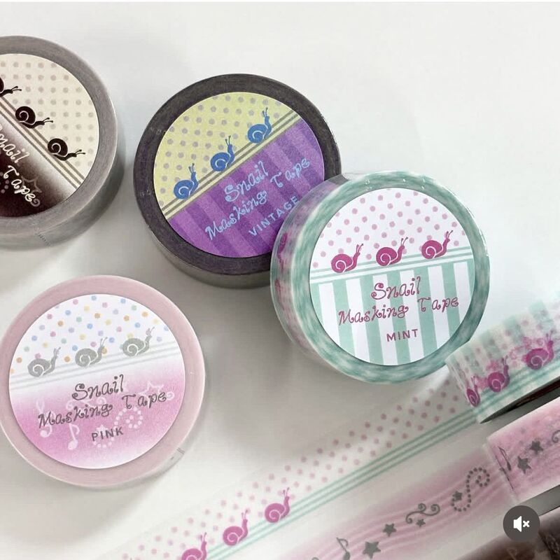 Cute Snail Series Patchwork Washi Tape for DIY Decoration of Notebooks, Five-Pointed Star and Polka Dot Decorative Tape Roll Cute Snail Series Patchwork Washi Tape for DIY Decoration of Notebooks, Five-Pointed Star and Polka Dot Decorative Tape Roll