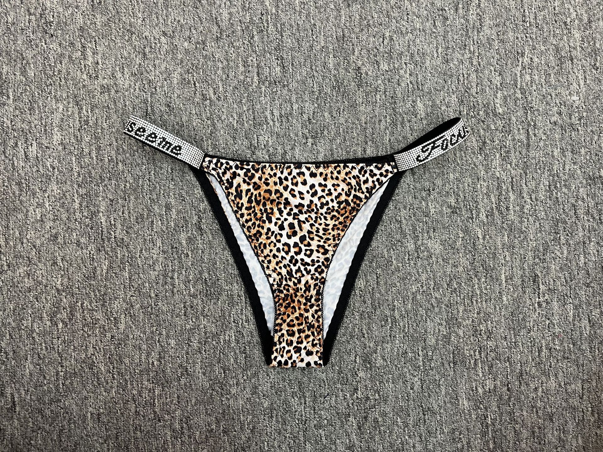 Ropa interior antibacteriana rusa con diamantes de imitación, bragas de talla grande, tanga sexy de cintura baja que levanta la cadera, antibacteriana y transpirable