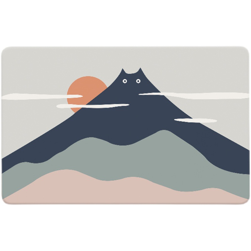 Alfombra de piso de baño de barro de diatomeas suave dibujos animados lindo boca de inodoro alfombra de piso absorbente inodoro estera antideslizante de secado rápido