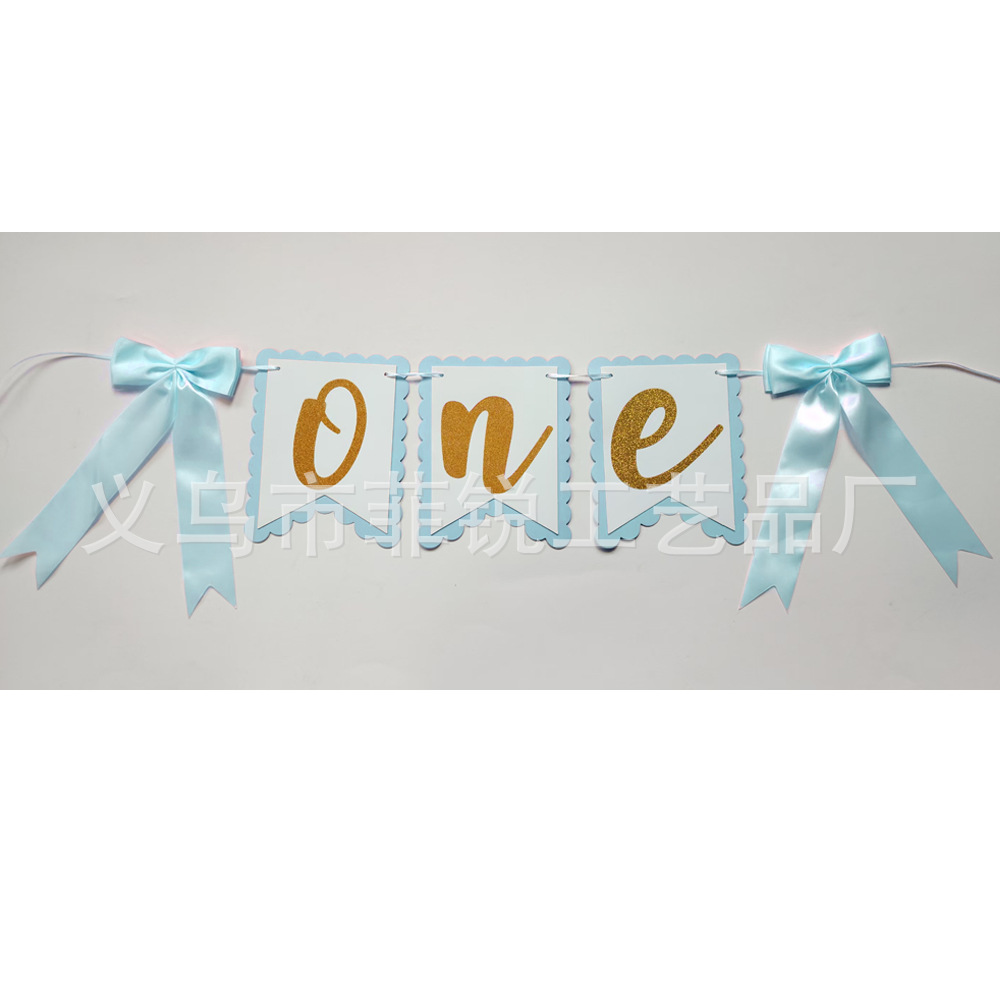 Guirnalda de Feliz Cumpleaños, Lazo Decorativo, Adorno para Pastel de Primer Cumpleaños, Bandera para Silla de Comedor, Corona, Gorro de Cumpleaños