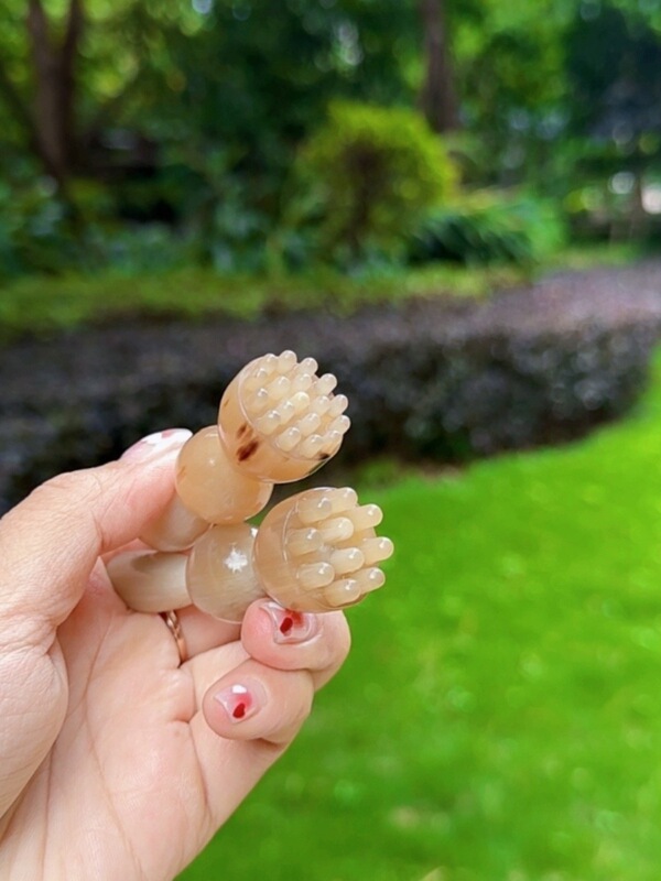 牛の角の小さい蓮の蓬の一体の多珠の目の部のマッサージのかわいい形の目の部の看護は筋の点穴を動かして水腫の目尻に行きます。|undefined