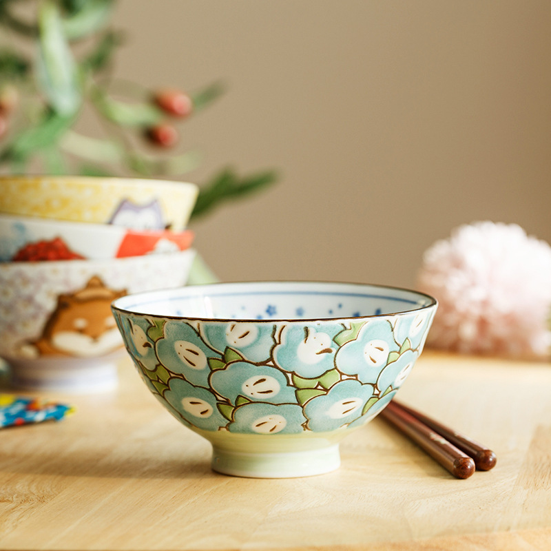 Japanese import cartoon ceramic cute tableware with animals