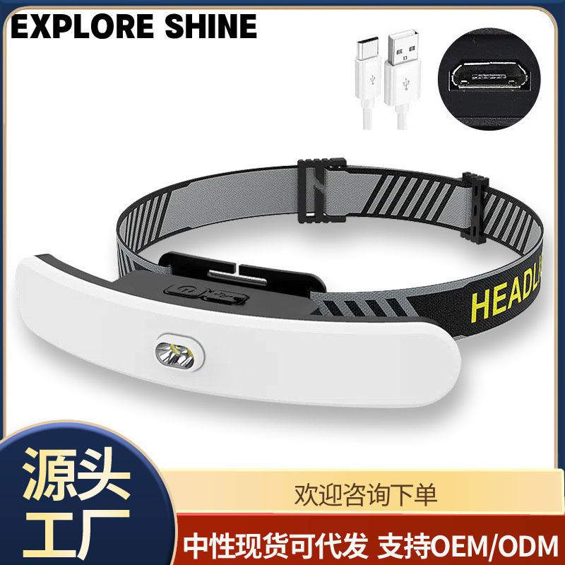 COB Floodlight Induction Headlight Type-C Charging Outdoor Riding Red Light Warning night Running Lashes Nail Pattern Light COB Floodlight Induction Headlight Type-C Charging Outdoor Riding Red Light Warning night Running Lashes Nail Pattern Light