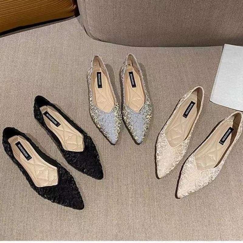 여성을 위한 부드러운 저녁 바람 뾰족한 발가락 펌프스 신발 2025 봄 여름 새로운 부드러운 밑창 간단한 임산부 신발