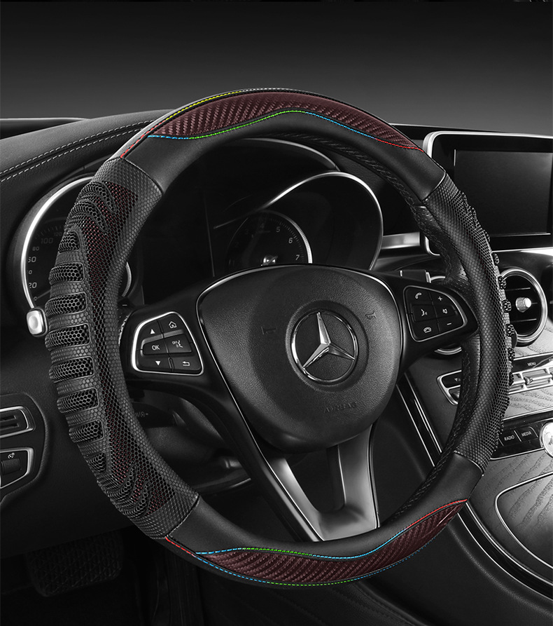New car steering wheel cover, temperature-regulating, wear-resistant, universal steering wheel protector, spliced, breathable, non-slip steering wheel cover