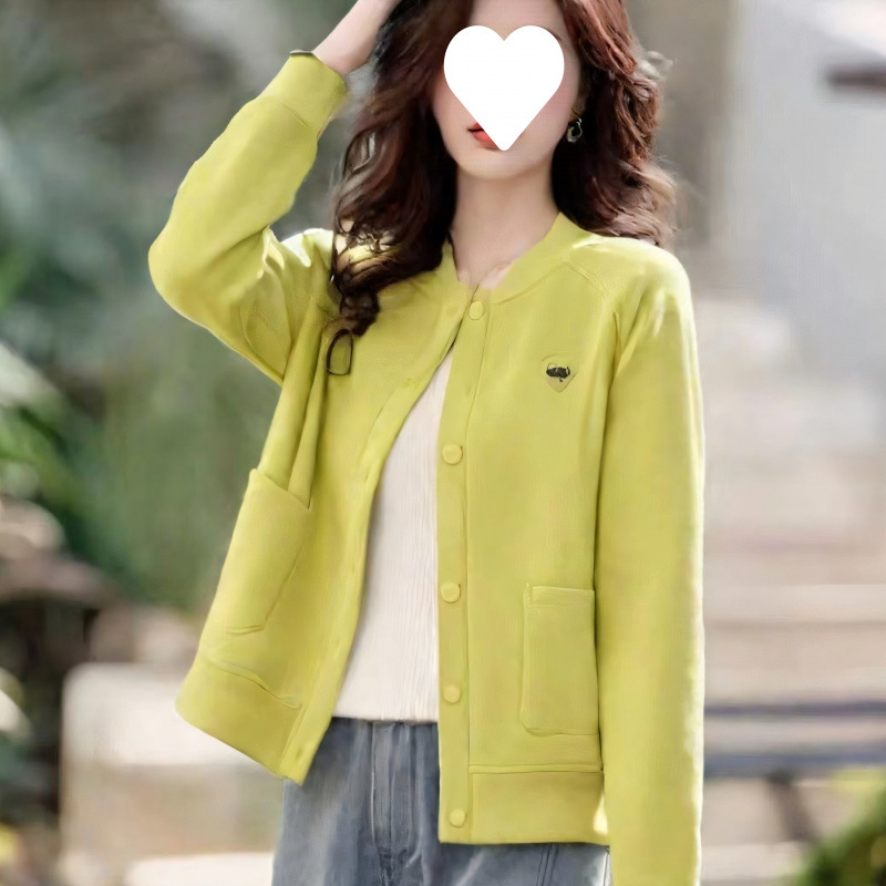 Baseball spring fashionable trend sweatshirt with a round collar