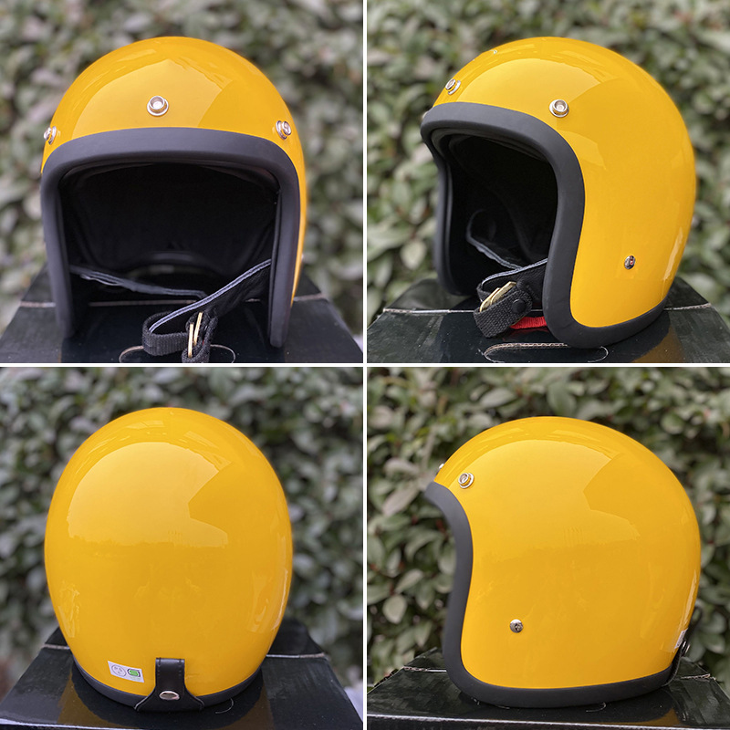 Cross-Border Exclusive 500Tx Helmet Half Helmet Retro Helmet Fiberglass Motorcycle Helmet 3/4 Helmet Dropshipping