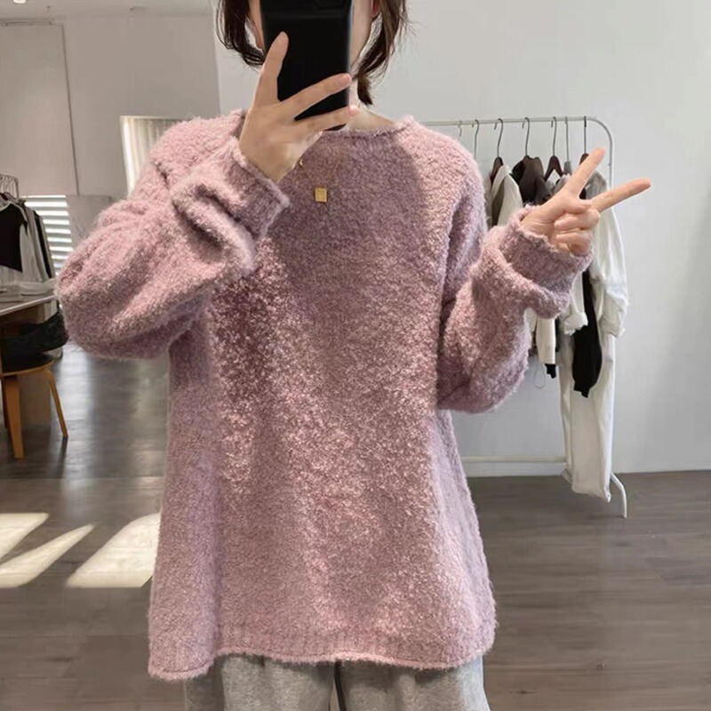 Korean-Style Soft Lamb Wool 2025 Autumn and Winter New Knit Sweater Versatile Age-Reducing Basic High-Quality Sweater for Women Korean-Style Soft Lamb Wool 2025 Autumn and Winter New Knit Sweater Versatile Age-Reducing Basic High-Quality Sweater for Women