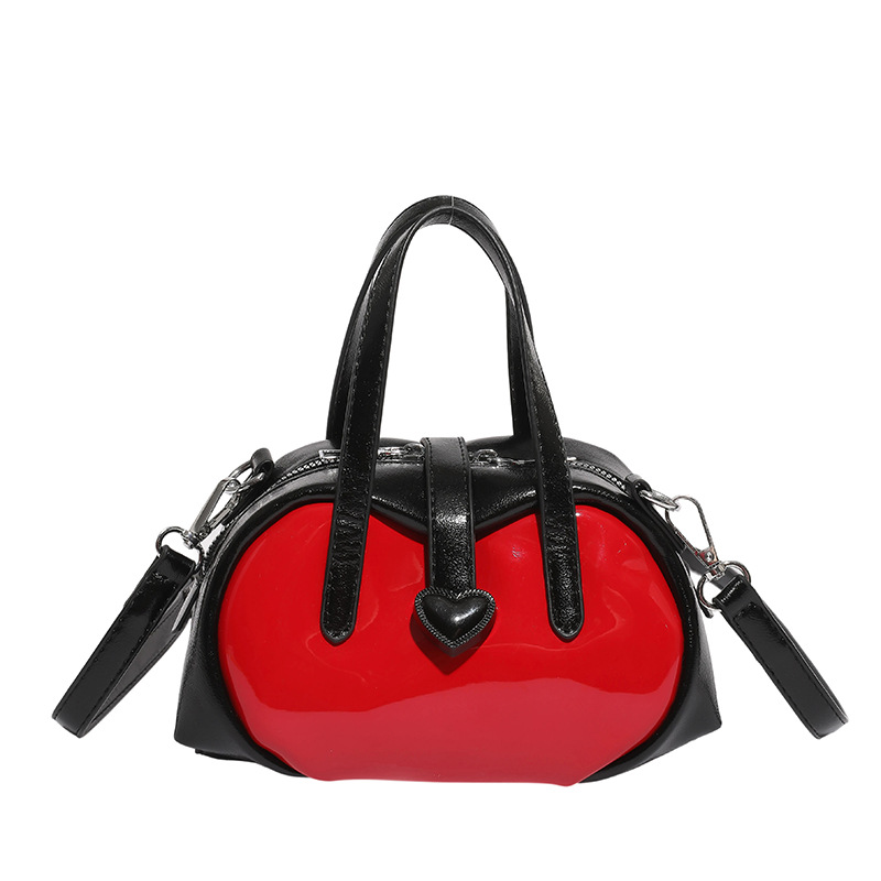 Versión coreana del bolso de nicho 2025 verano nuevo bolso femenino lindo amor bolso de hombro personalidad contraste color bolso de mensajero marea