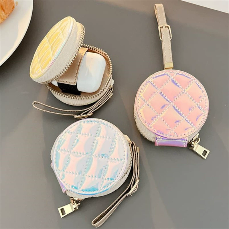 Сумка для хранения наушников Laser Symphony, коробка для хранения наушников ipods 3-го поколения, круглый кошелек на молнии для монет