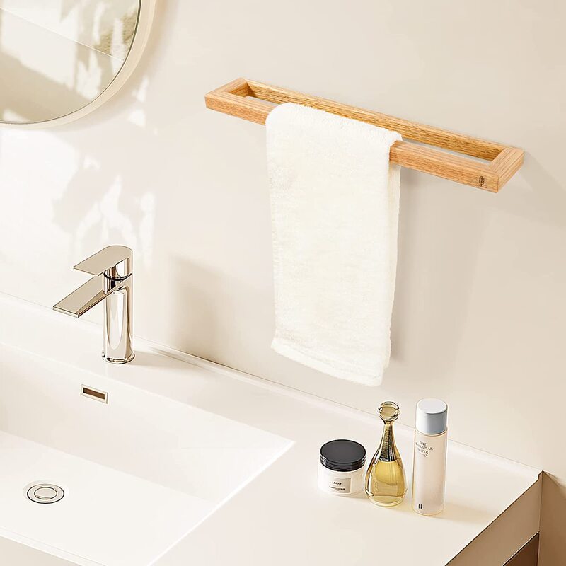 Wall-mounted wooden towel rack towel rack bathroom towel rack wooden simple simple towel rack factory supply