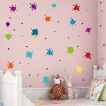 ZSZ1574-P新款创意油漆飞溅墙贴儿童房卧室玩具房幼儿园装饰墙贴