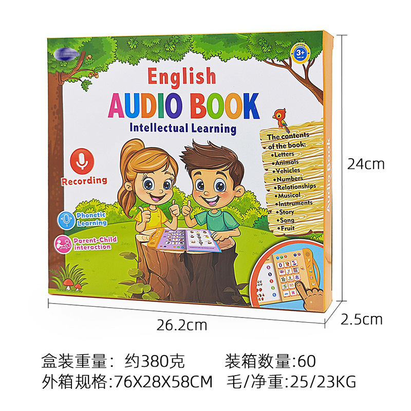 跨境新款儿童英语电子书手指点读书早教发声书english audio book|undefined