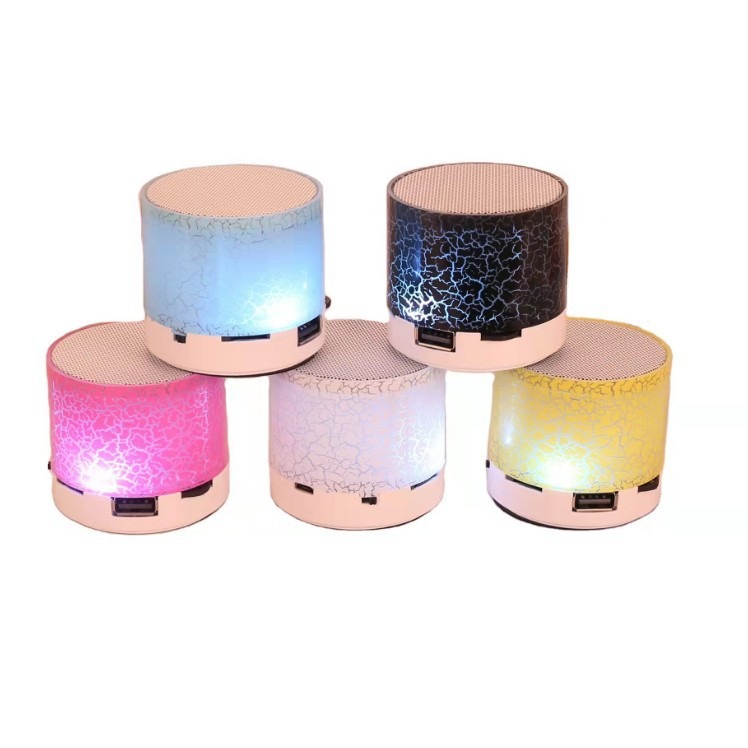 Nuevo mini crack Bluetooth audio tarjeta portátil subwoofer reducción de ruido led luminoso altavoz inalámbrico regalo