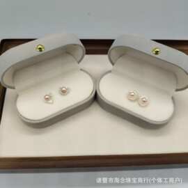 诸暨淡水珍珠耳钉s925银4-5半圆彩色巴洛克花瓣小众轻奢货源批发