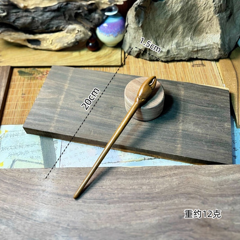 新中式金丝檀发簪木制品雕刻簪子汉服头饰古风挽发木簪高级盘发钗|undefined