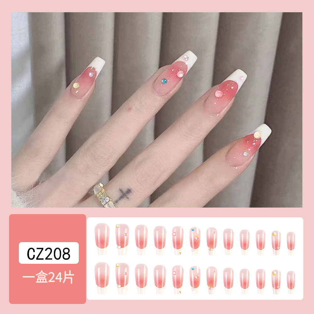 Cross-border uñas falsas uñas desgaste largo T-punto de la jalea del diamante del clavo del gel de uñas pieza de prensa al por mayor en las uñas