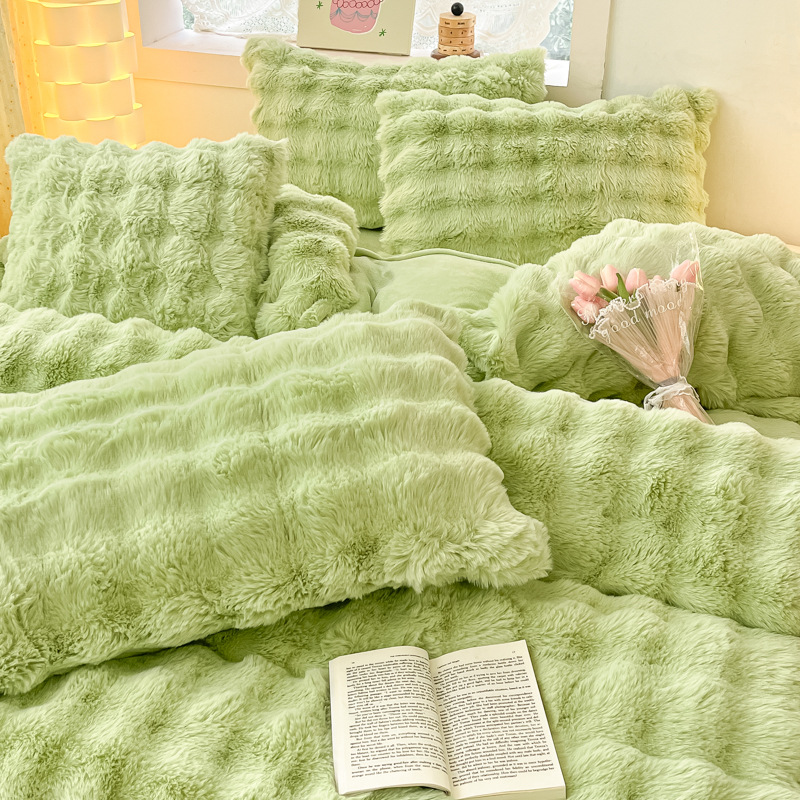 라이트 럭셔리 그린 밀크 벨벳 버블 퓨어 그린