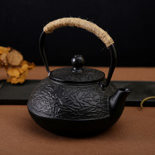 日式松针纹大容量铸铁壶无涂层功夫茶烧水壶复古铸铁礼品壶批发