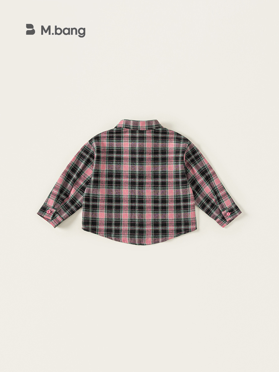 Youbao ropa para niños 2025 otoño para niñas camisa a cuadros de solapa de manga larga para niñas blusas de todo fósforo camisas para niños