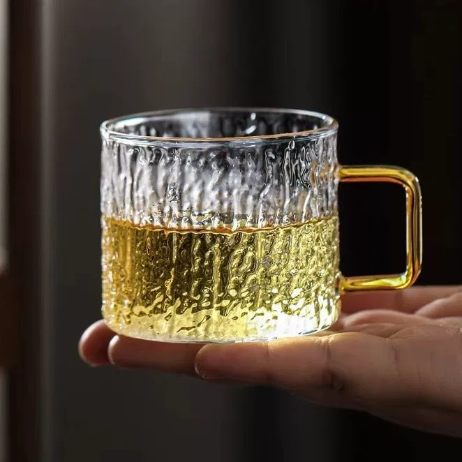 Glass tea cup for home use, tea set, light luxury style